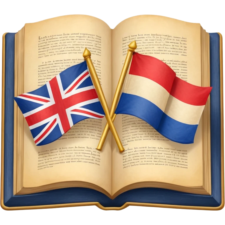 open book with two flags (например UK и France) above it emoji