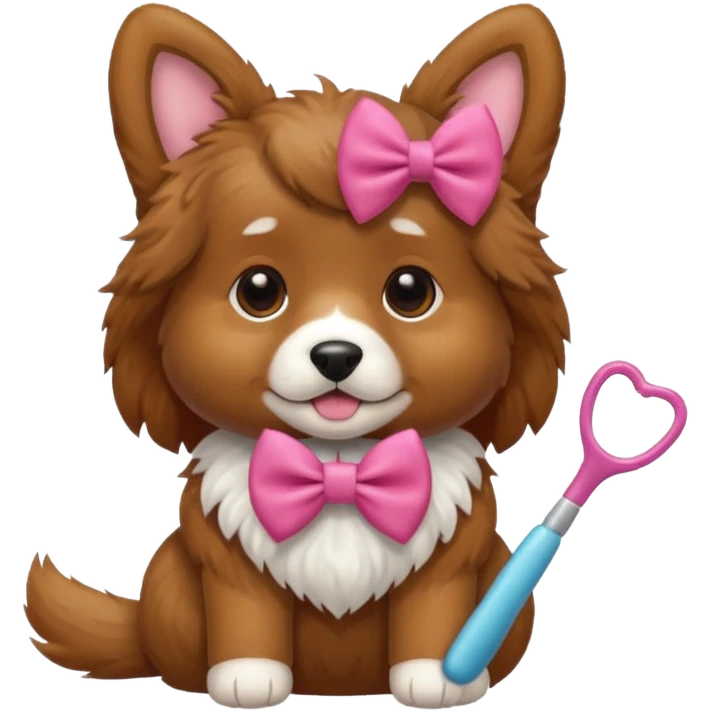 dog, dog bow, toy, grooming tool emoji