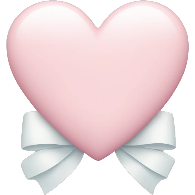 Pastel pink heart with white bow emoji