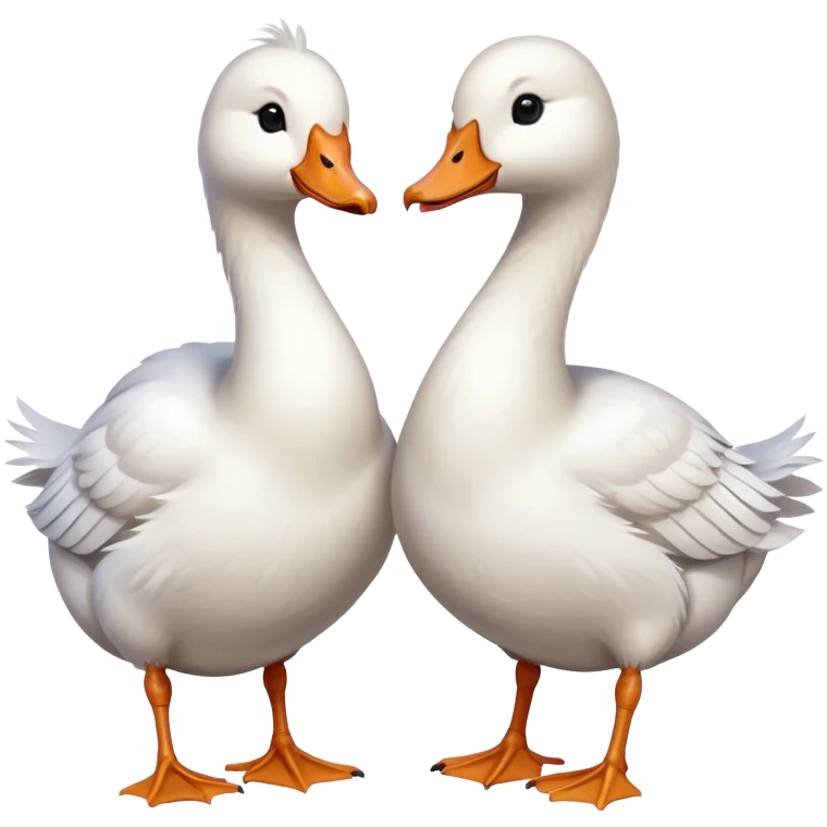 Pair of cute geese in love emoji