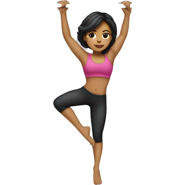 Hispanic woman doing pole fitness  emoji