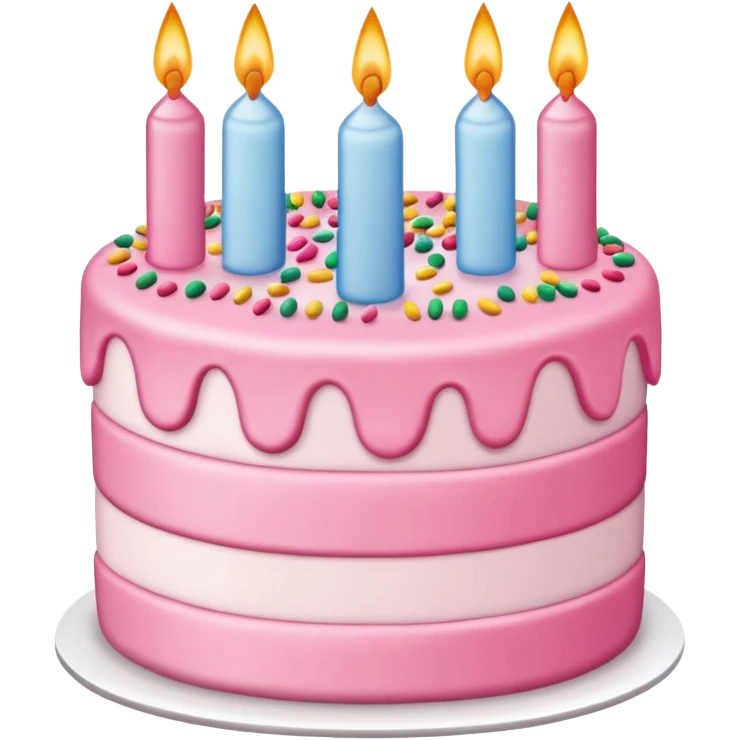 Make a pink birth day cake emoji