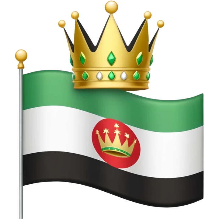 ایموجی پرچم تاجیکان افغانستان مردمان تاجیک افغانستان است رنگ پرچم سبز کم رنگ و سفید و سیاه و نوار سفید تاج طلایی و هفت نور طلایی برام درست کن emoji