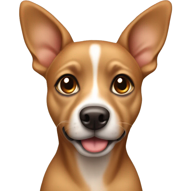 little tan dog with brown eyes and flopped over ears emoji