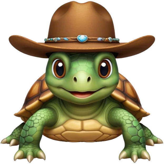  Eine Schildkröte mit eine Cowboy Hut  emoji