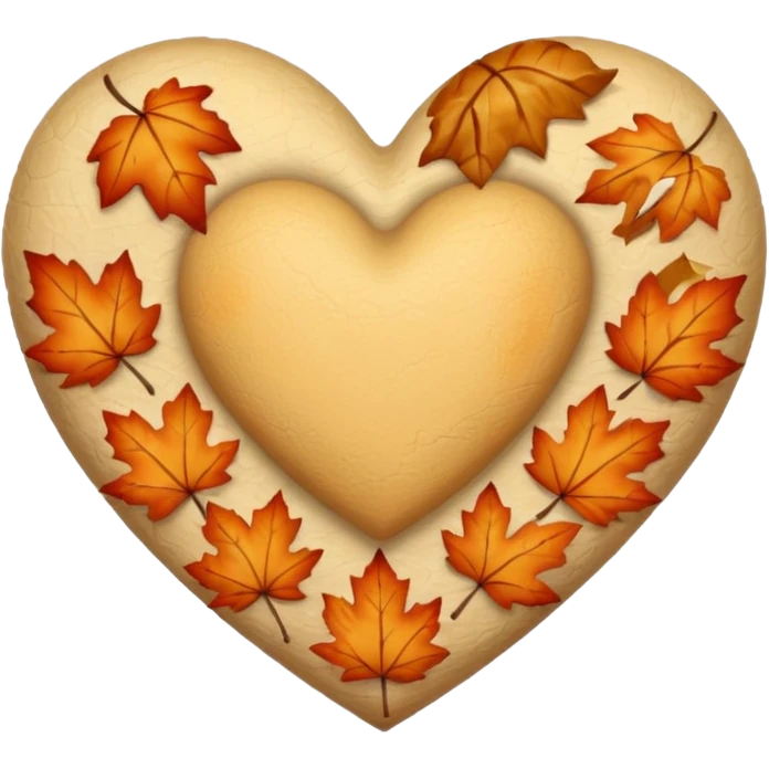 Beige Autumn heart emoji