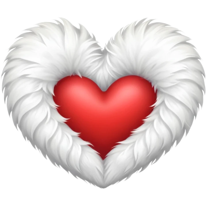 heart made out of white fur emoji