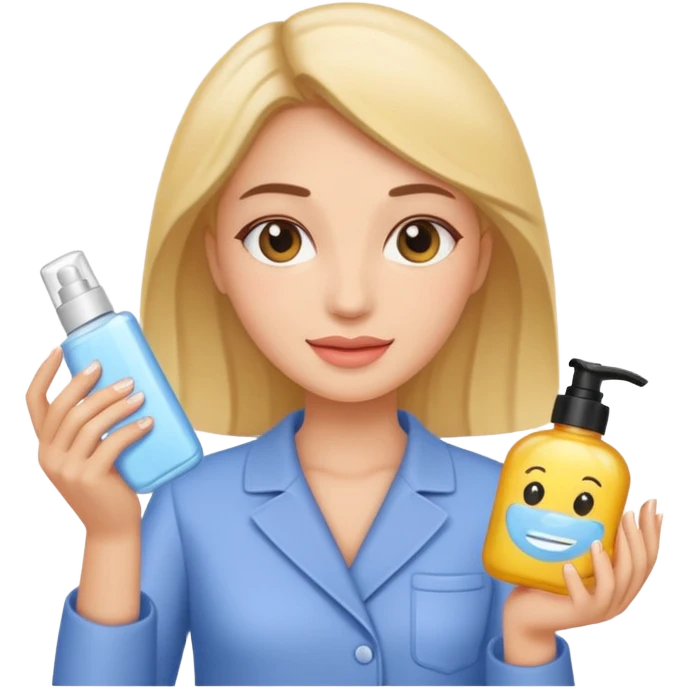 woman holding skincare product emoji