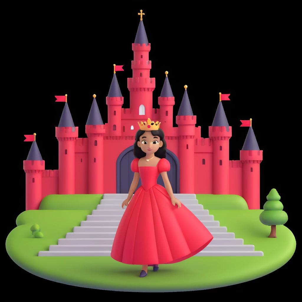 prince in red dress, royal castle background emoji