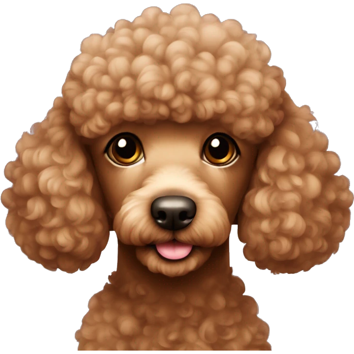 poodle marrom  com corações emoji