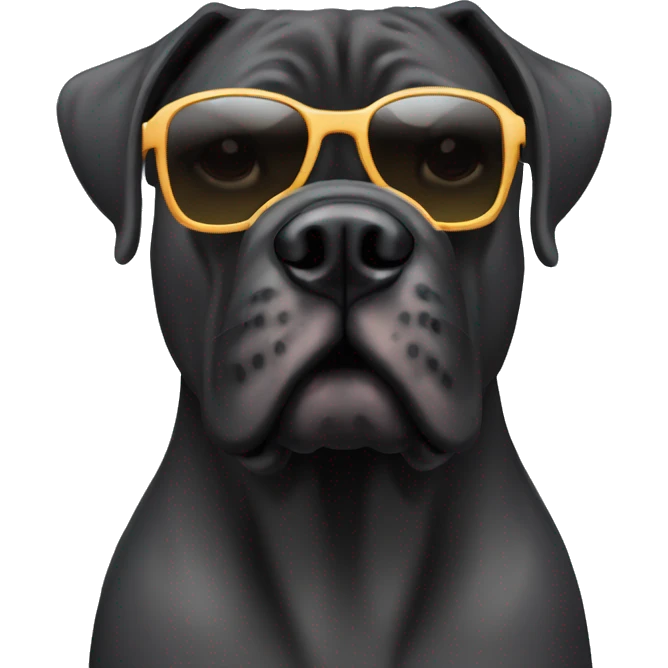 A cane corso with sunglasses  emoji