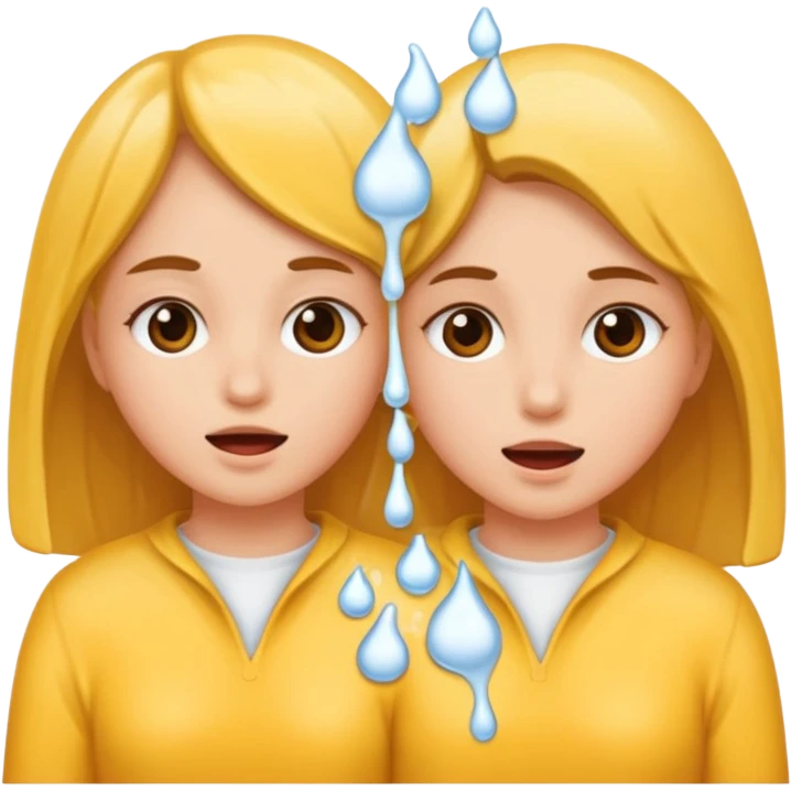 Two young girls covered in semen emoji