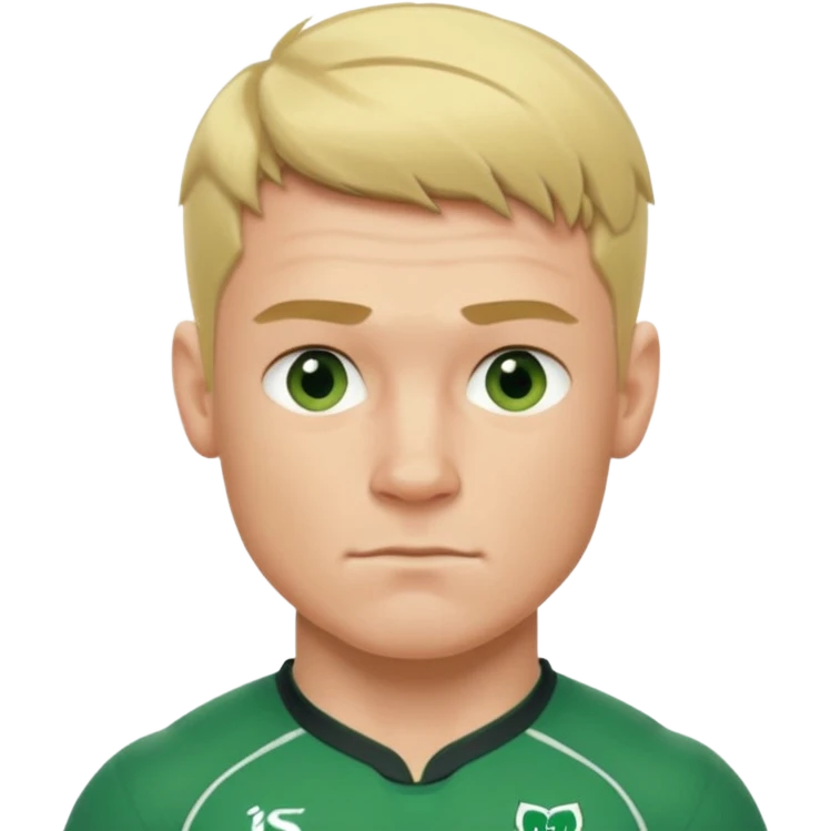 irish rugby player with very short blond hair emoji