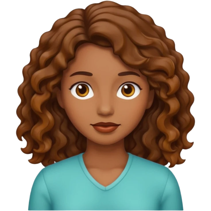 Mujer morena pelo ondulado emoji