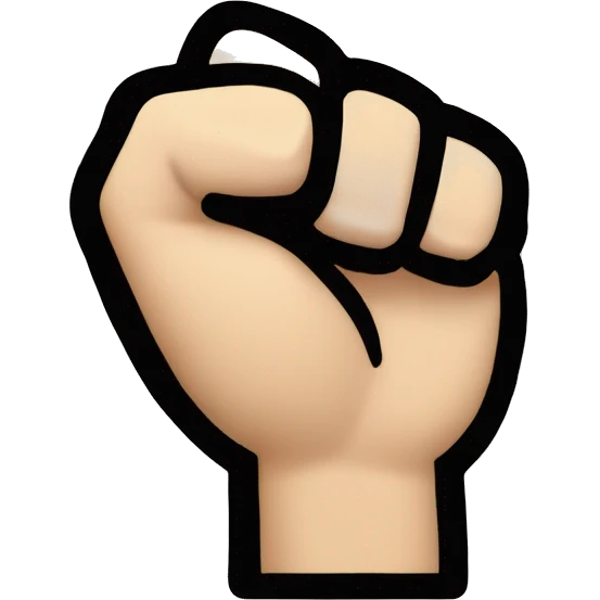 Thumb emoji entering between the index and middle fingers, but the hand is in the shape of a fist emoji