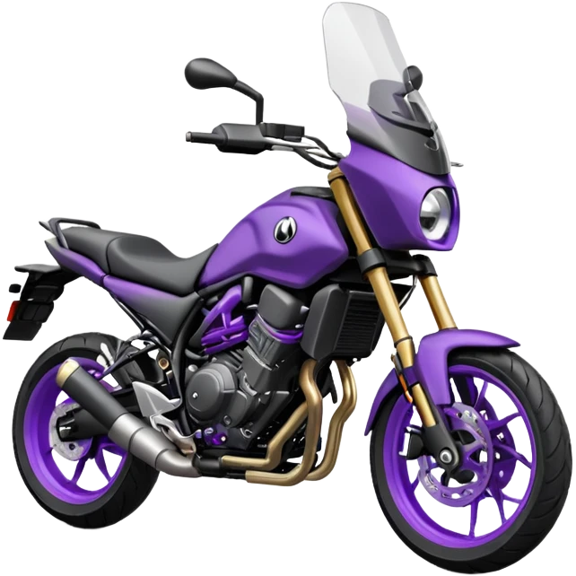 Créer un emoji copiable sur mon système iOS avec une moto mt07 noir mate nacré violet foncée. emoji
