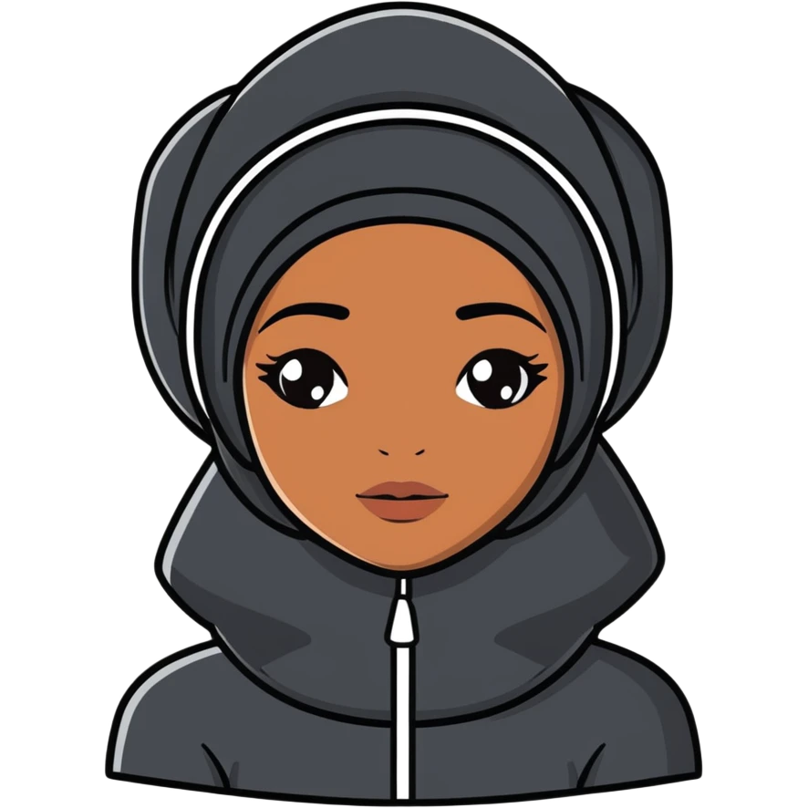 Black girl with a black bonnet  emoji