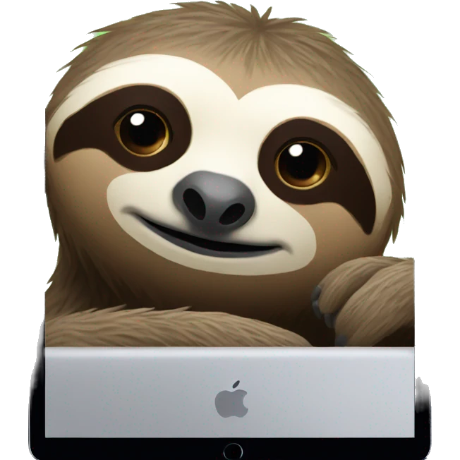 Sloth watching on iPad  emoji