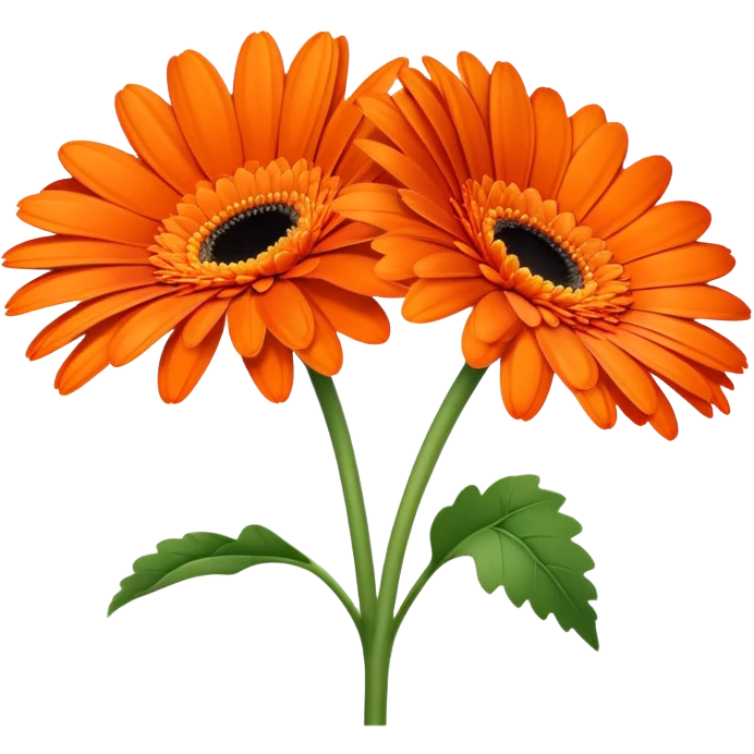 single Vibrant Orange Gerbera Daisy, straight stem emoji
