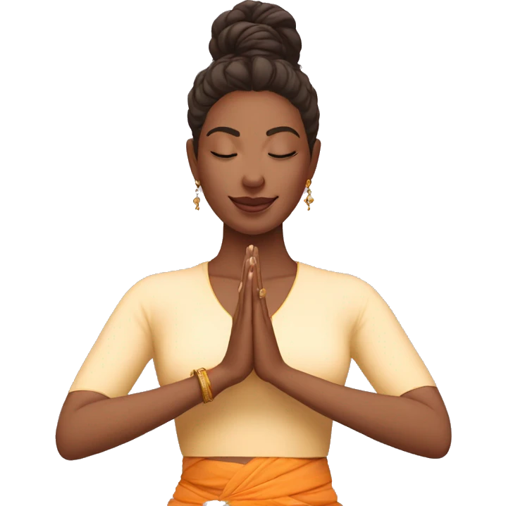 Namaste by a modern girl emoji