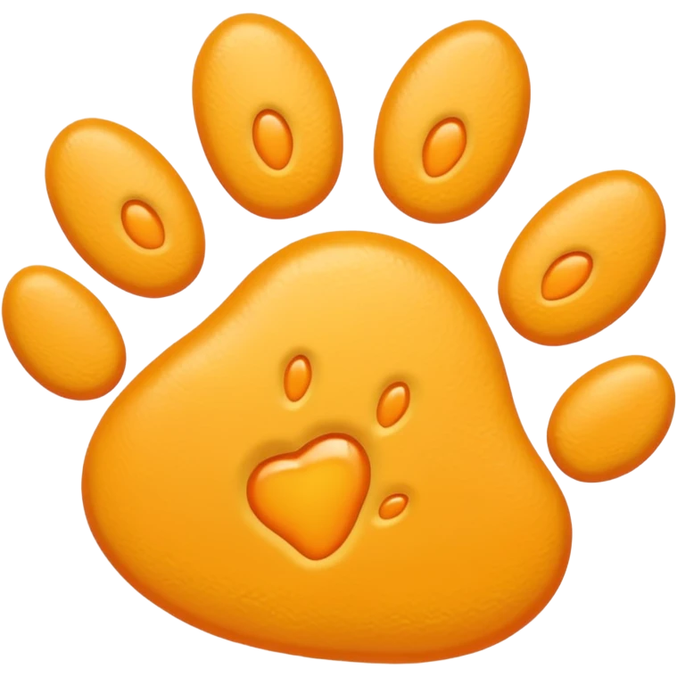 a very light pale pastel yellow-orange pawprint emoji