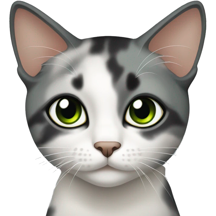 Dilute calico cat with green eyes emoji