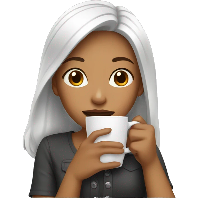 girl drinking coffee emoji