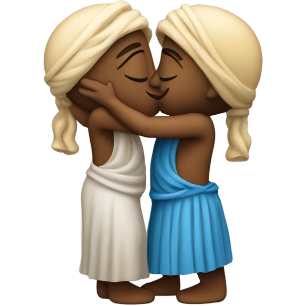 Two ksantes kissing  emoji