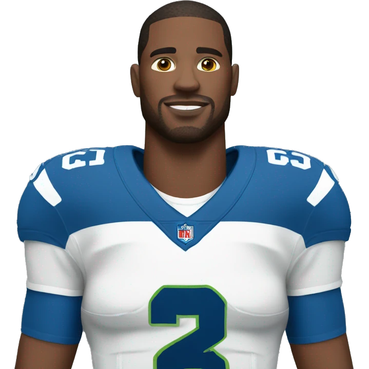 White nfl player blue jersey emoji