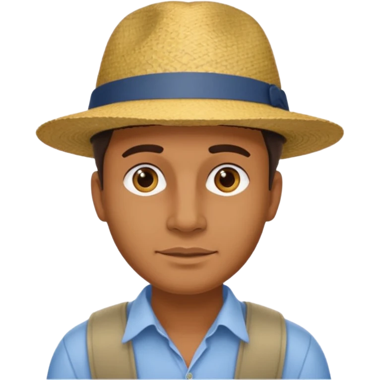 homme créole réunionnais avec chapeau arrive avion a gillot emoji