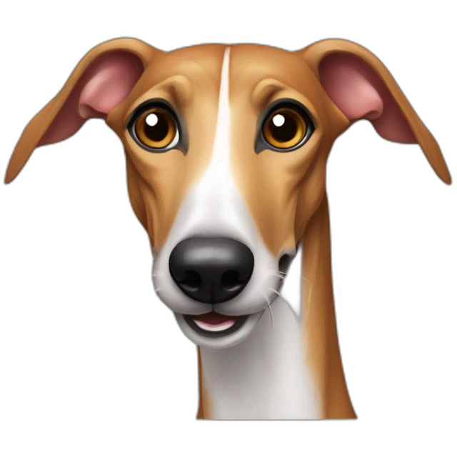 Galgo pelirrojo atigrado con la lengua fuera emoji