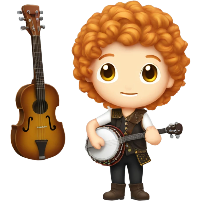 Vivaldi ginger wig chibi standing banjo  emoji