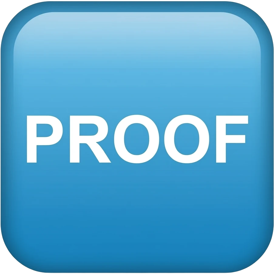 blue square that says PROOF in white text emoji