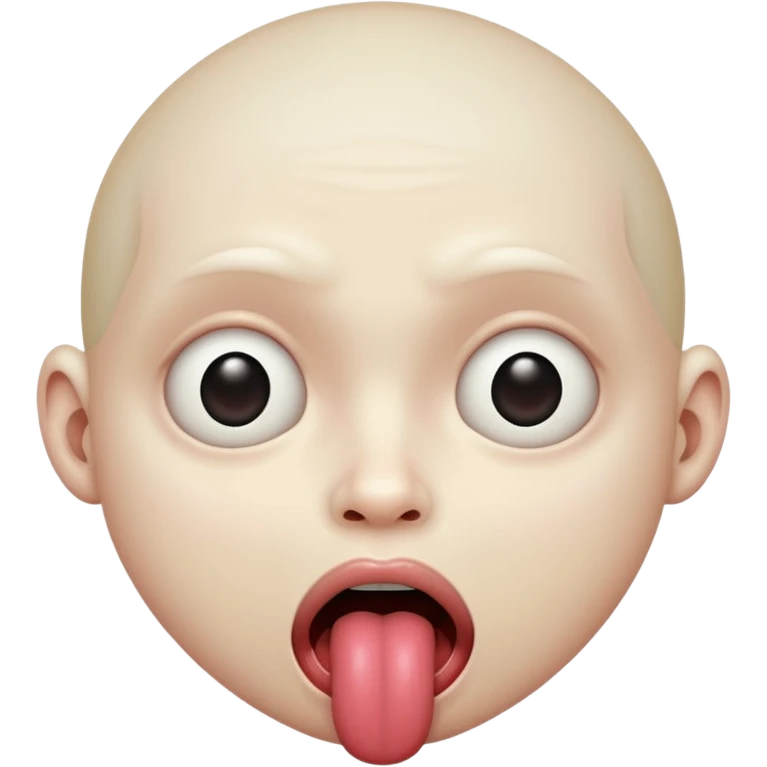 Creepy face with tounge out emoji