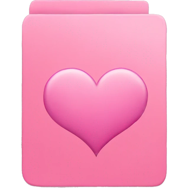 Realistic pink card with a heart  emoji
