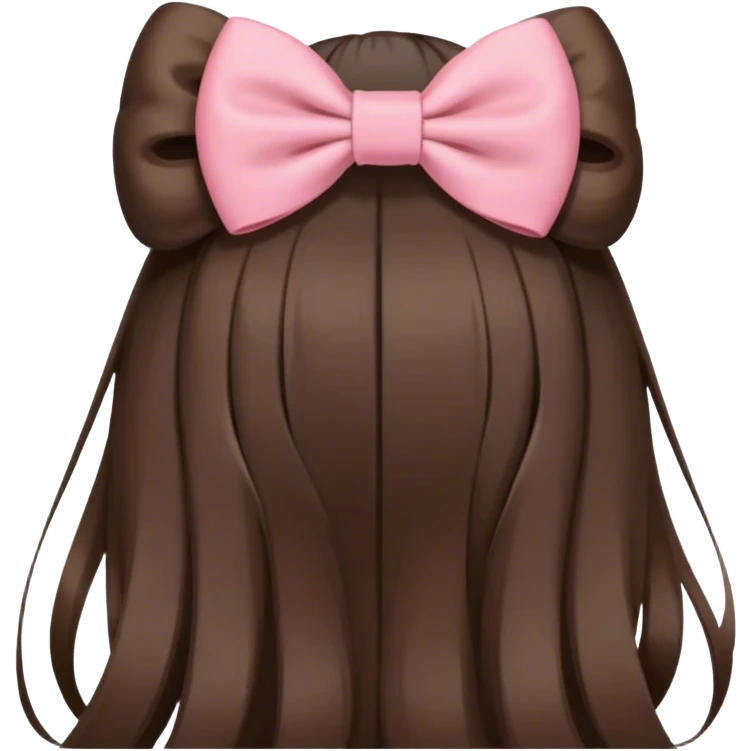brunette, back of head, hair, hair bow emoji