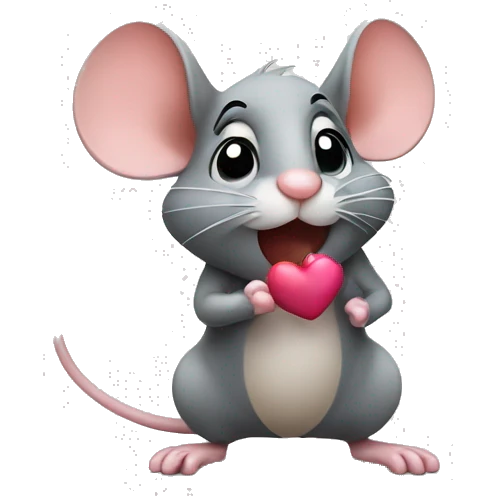 mouse blowing a kiss emoji