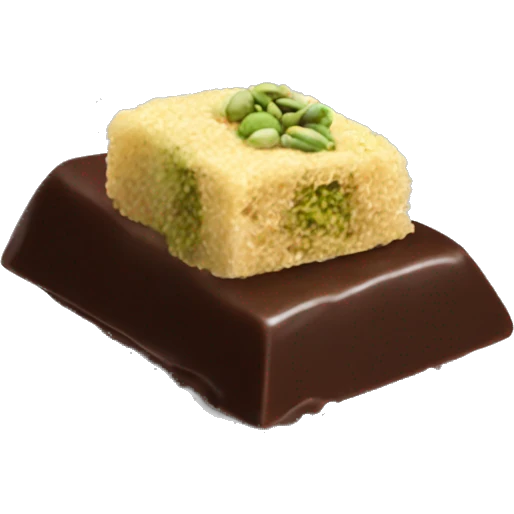 Dubai chocolate with crunchy kataifi and pistachio  emoji