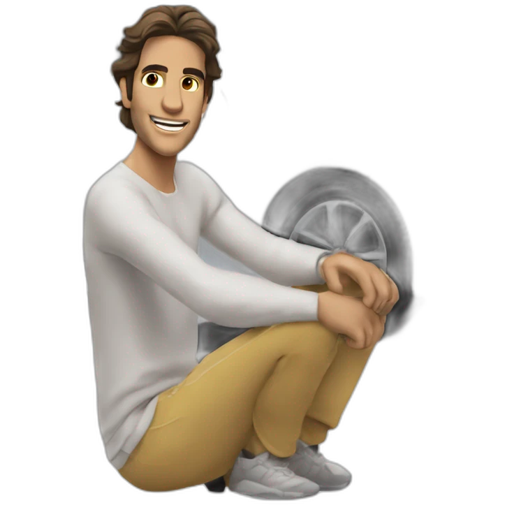 Rafaël nadal sur une voiture emoji
