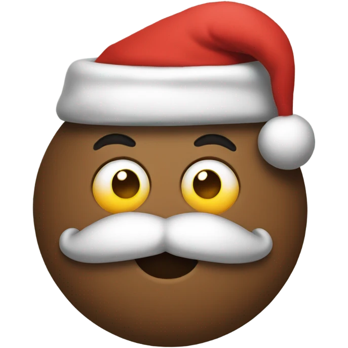 Poop emoji wearing Santa hat emoji
