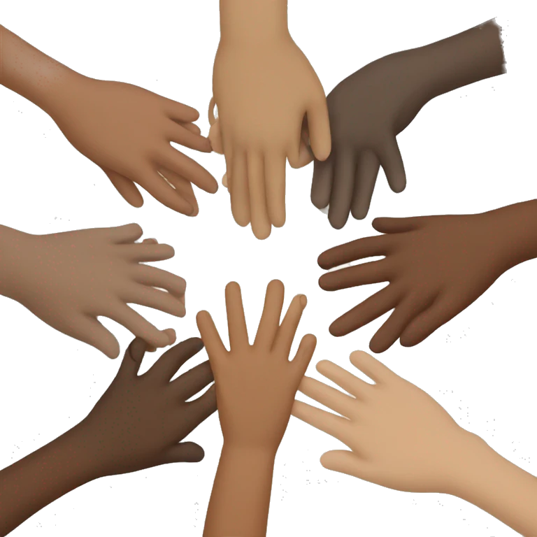 multicultural Group holding hands in a circle emoji