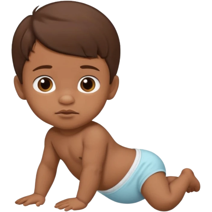 A 1 year old mexican baby boy with brown hair and in diaper emoji