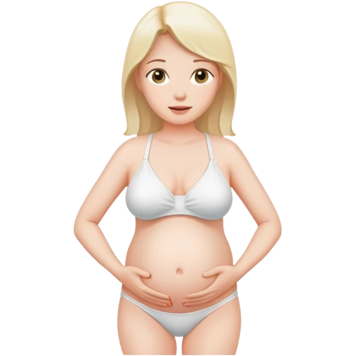 Embarazada con bikini blanco emoji