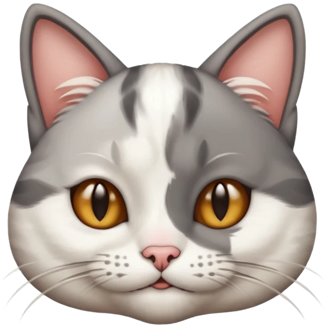 Cat smirking with one eyebrow raised and the other down  emoji