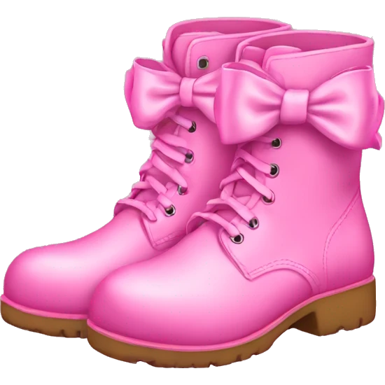 Pink boots with pink bows emoji