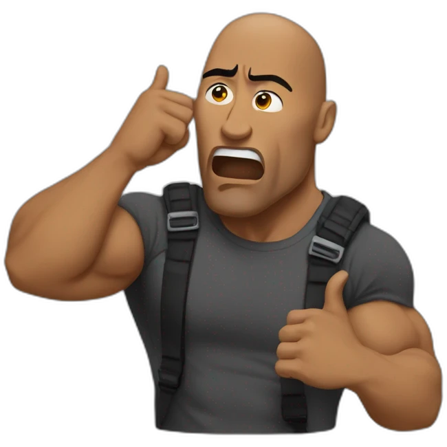 the rock telling someone to be quiet emoji