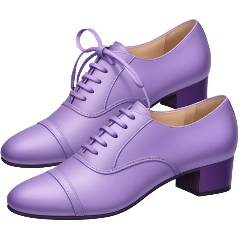 A 3D cartoon lavender-purple Formal shoes with soft texture, lace-up detail, and smooth reflections, isolated on plain background, Memoji-style. emoji