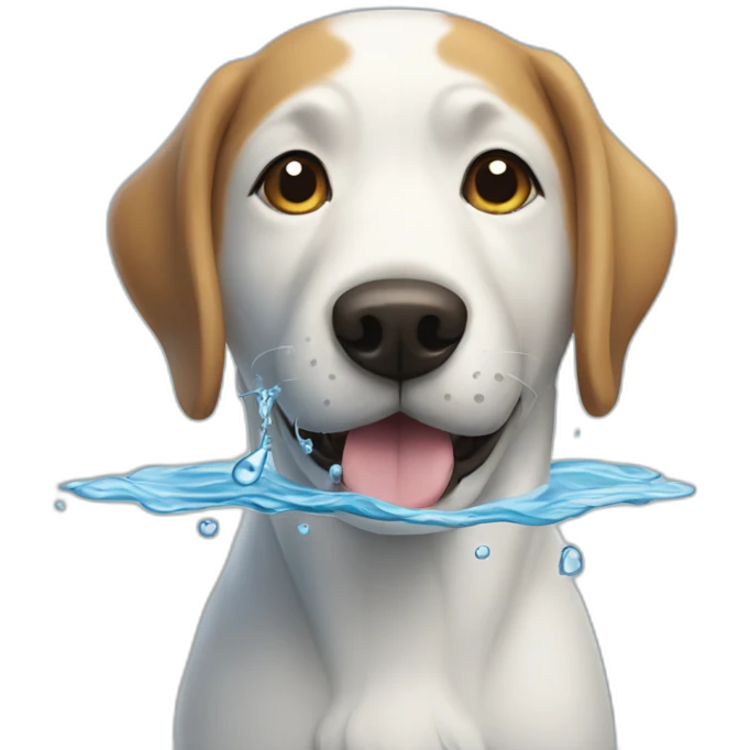 dog with water emoji