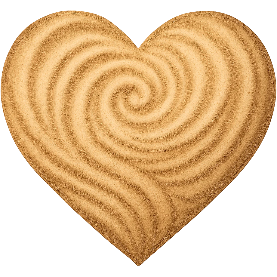 heart with a swirling sand pattern, digital illustration emoji