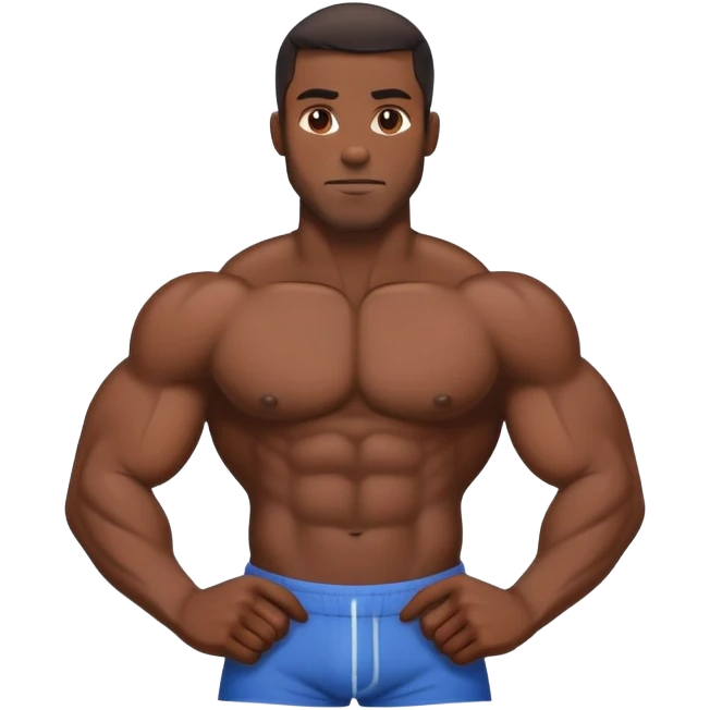 Muscular black man with a big dick emoji
